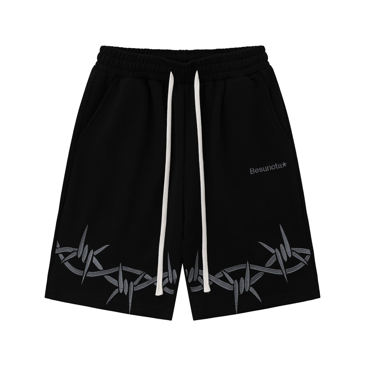 Sports Shorts Men And Women Thorns Embroidery Knitted Sweatpants