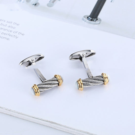 French Stainless Steel Cufflinks Men