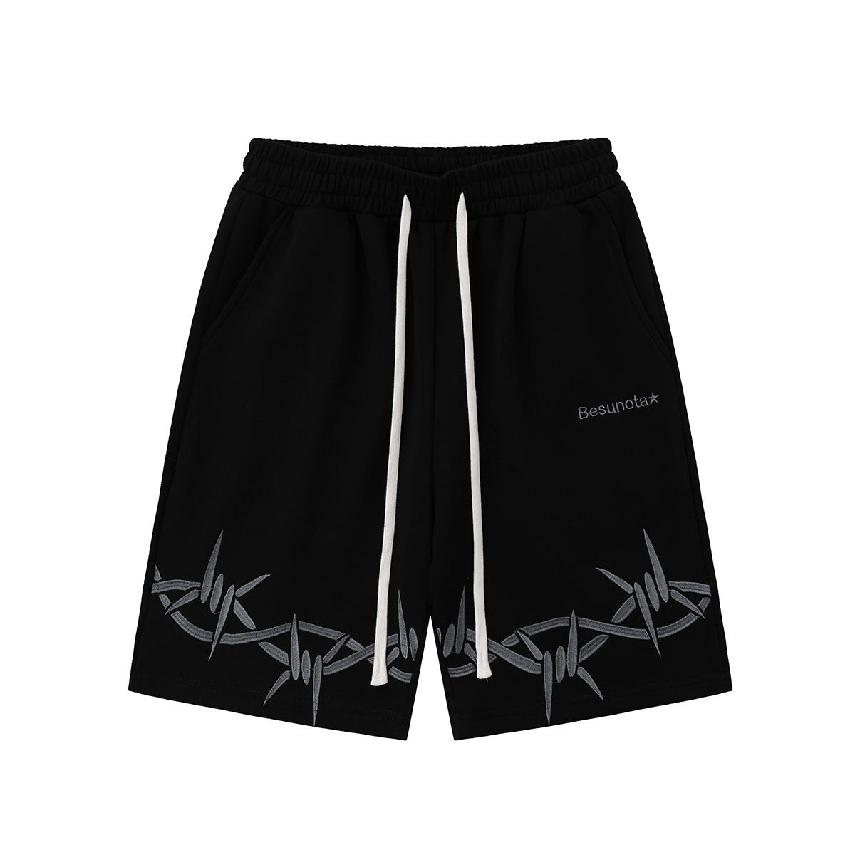 Sports Shorts Men And Women Thorns Embroidery Knitted Sweatpants